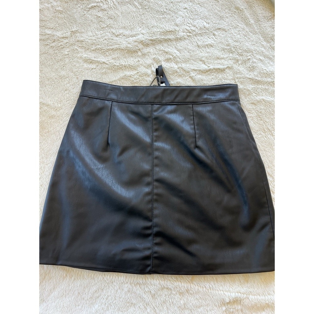 All Saints Piper Black Leather Zip-Front Mini Skirt size 4 NWT‎ Revolve - Picture 8 of 8
